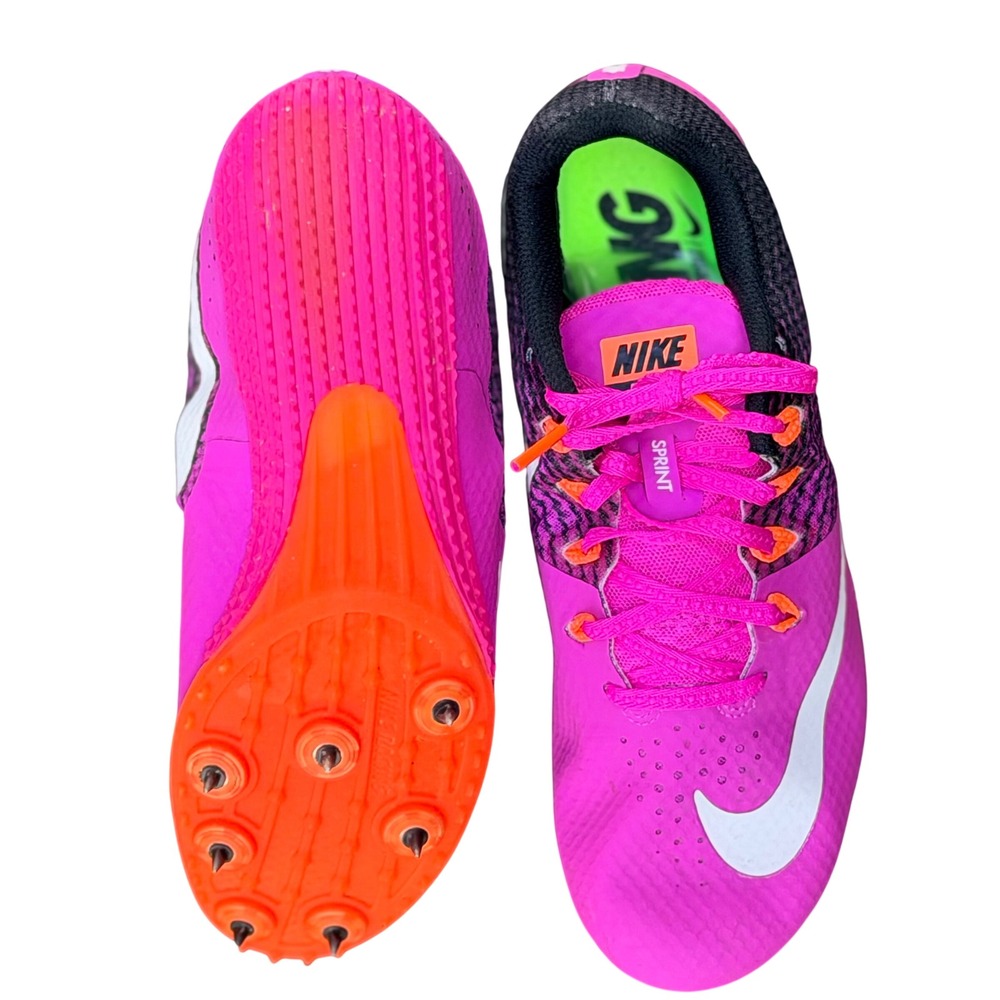 Nike Zoom Rival S 8 Track Spikes Womens 8.5 Pink Orange Sprint Shoes 806558-601 - Picture 5 of 8